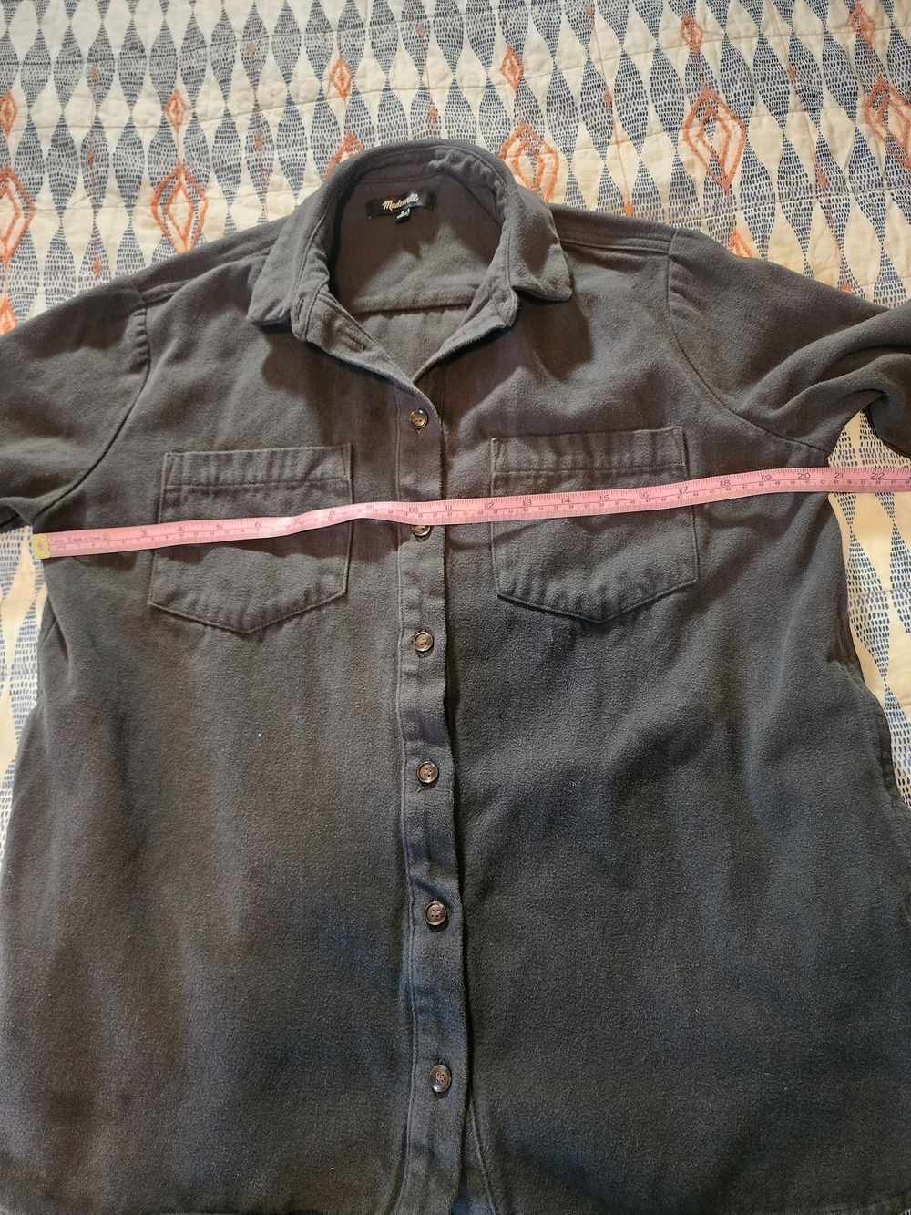 Madewell Sunday Flannel Charcoal Casual Button-Down - Picture 5 of 16